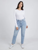 Foxwood L/S Scoop Neck Rib - White