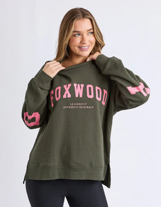 Foxwood Interval Crew - Dark Khaki / Coral