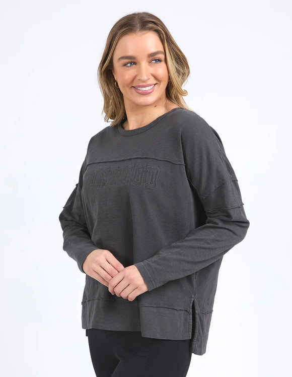 Foxwood Throw On Tee - Coal