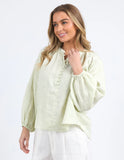 Foxwood Corsica Blouse - Fog Green
