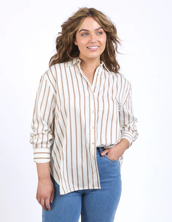 Foxwood Walter Stripe Shirt - Vintage White