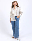 Foxwood Walter Stripe Shirt - Vintage White