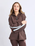 Foxwood Knit Collar Crew - Coffee