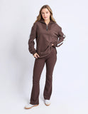Foxwood Knit Collar Crew - Coffee