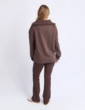 Foxwood Knit Collar Crew - Coffee