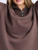 Foxwood Knit Collar Crew - Coffee