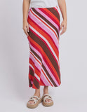 Foxwood Guava Stripe Skirt - Guava