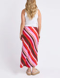 Foxwood Guava Stripe Skirt - Guava