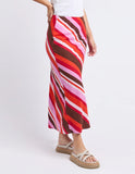 Foxwood Guava Stripe Skirt - Guava