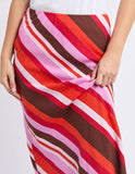 Foxwood Guava Stripe Skirt - Guava