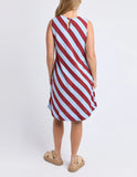 Foxwood Esmarie Stripe Dress - Russet Brown & Cerulean