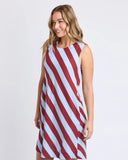 Foxwood Esmarie Stripe Dress - Russet Brown & Cerulean
