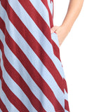 Foxwood Esmarie Stripe Dress - Russet Brown & Cerulean