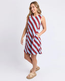 Foxwood Esmarie Stripe Dress - Russet Brown & Cerulean