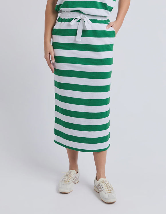 Foxwood Tallow Skirt - White & Green Stripe