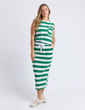 Foxwood Tallow Skirt - White & Green Stripe