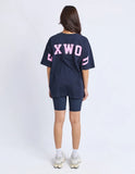 Foxwood Interval Tee - Navy / Neon Pink