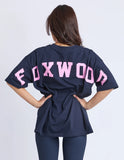 Foxwood Interval Tee - Navy / Neon Pink
