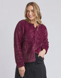 Foxwood Kenny Button Cardi - Wine
