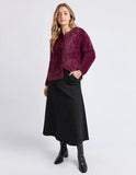 Foxwood Kenny Button Cardi - Wine