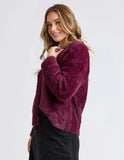 Foxwood Kenny Button Cardi - Wine