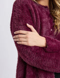 Foxwood Kenny Button Cardi - Wine