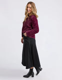 Foxwood Kenny Button Cardi - Wine