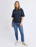 Foxwood Piped Zip Crew - Navy