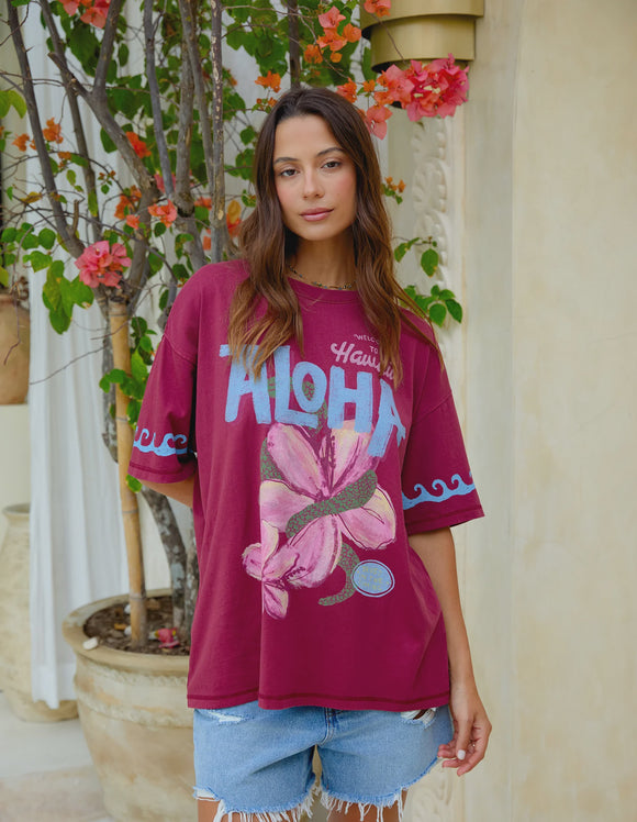Foxwood Aloha Hawaii Tee - Port