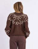 Foxwood Polar Knit Crew - Coffee