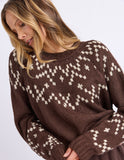 Foxwood Polar Knit Crew - Coffee