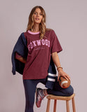 Foxwood Intention Contrast Tee - Port