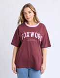 Foxwood Intention Contrast Tee - Port