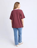 Foxwood Intention Contrast Tee - Port