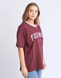 Foxwood Intention Contrast Tee - Port
