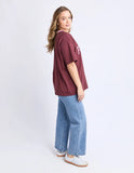 Foxwood Intention Contrast Tee - Port