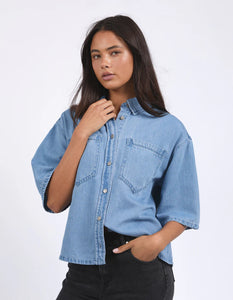 Foxwood Hutton Denim Shirt - Light Blue