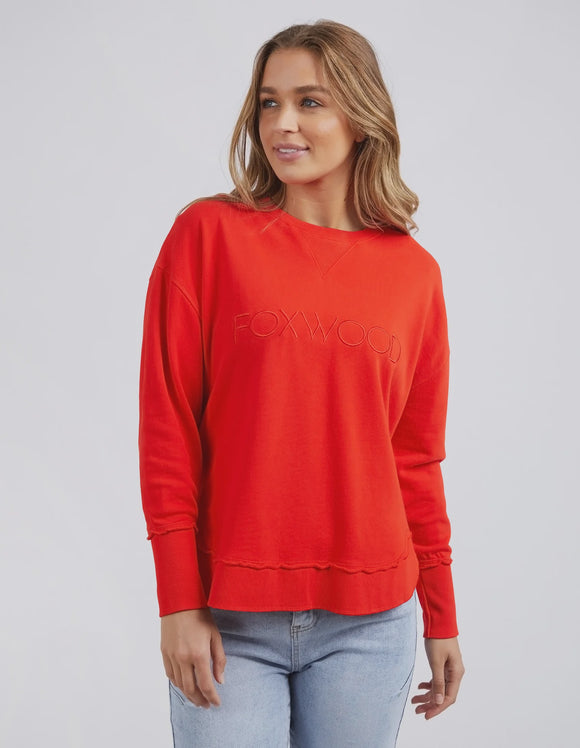 Foxwood Simplified Crew - Bright Red