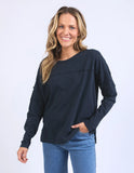 Foxwood Jayne Throw on Top - Navy