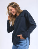 Foxwood Jayne Throw on Top - Navy