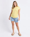 Foxwood Manly Stripe Tee - Sunshine/ White