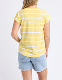 Foxwood Manly Stripe Tee - Sunshine/ White