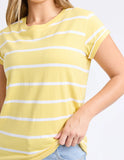 Foxwood Manly Stripe Tee - Sunshine/ White
