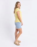 Foxwood Manly Stripe Tee - Sunshine/ White