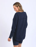 Foxwood Simplified Metallic Crew - Navy