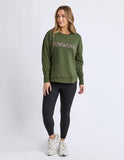 Foxwood Simplified Metallic Crew - Olive/Pink