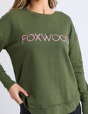 Foxwood Simplified Metallic Crew - Olive/Pink