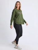 Foxwood Simplified Metallic Crew - Olive/Pink