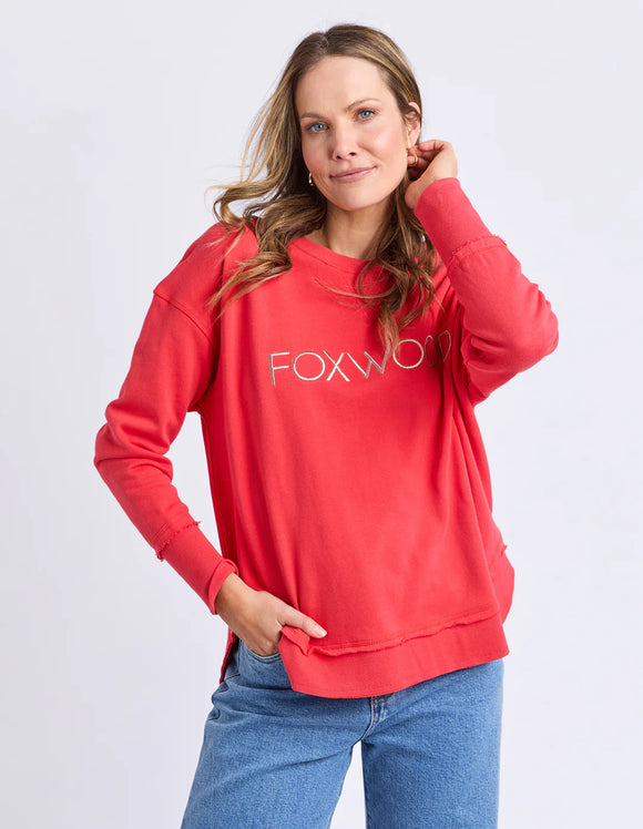 Foxwood Simplified Metallic Crew - Red
