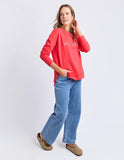 Foxwood Simplified Metallic Crew - Red